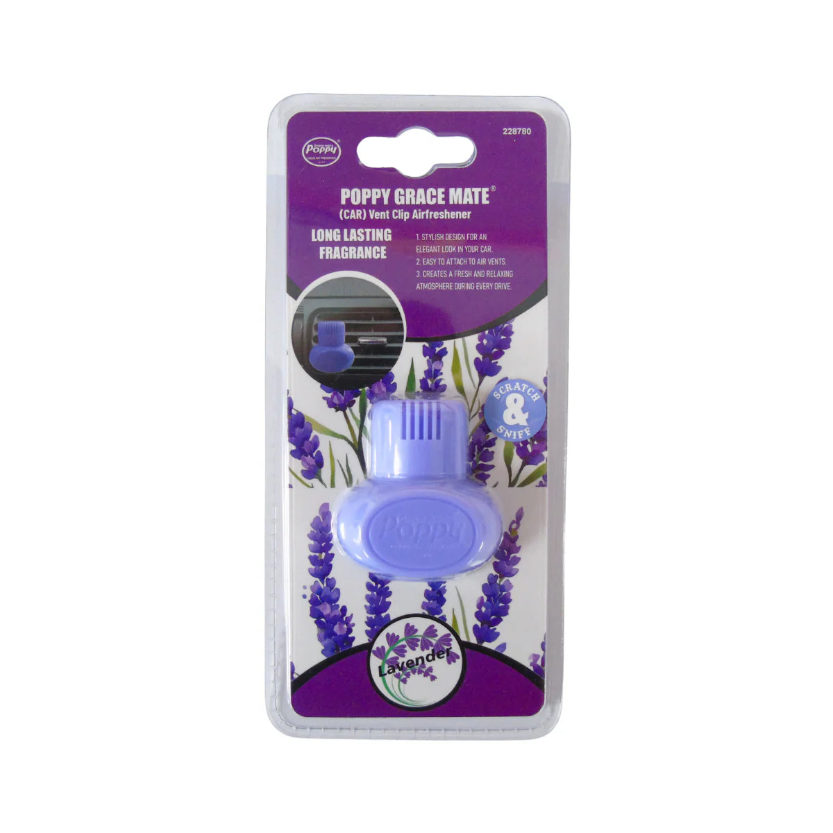 Gracemate Poppy Vent Air Freshener - Lavender