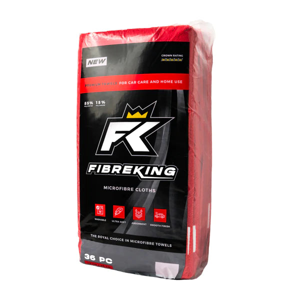 FibreKing Premium Microfibre Cloths - Red 36pk