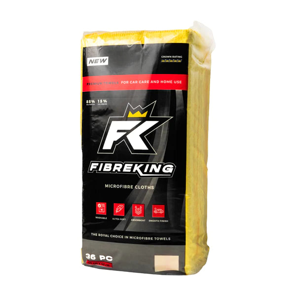 FibreKing Premium Microfibre Cloths - Yellow 36pk