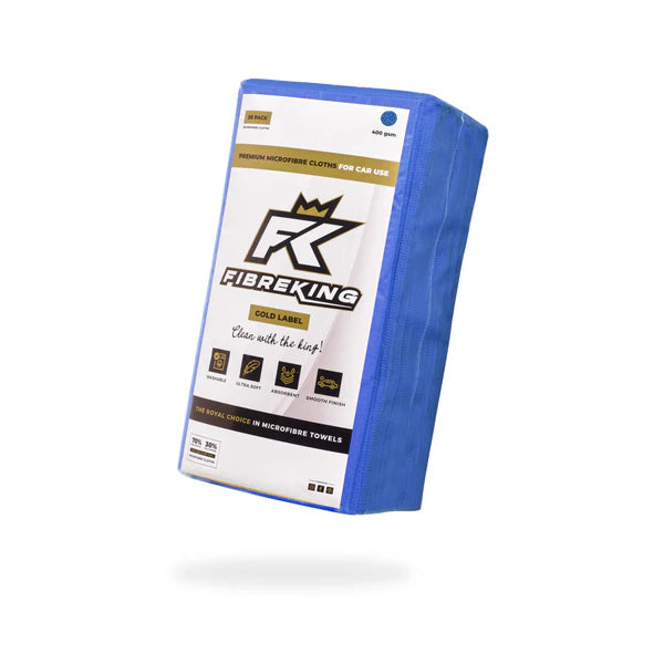 FibreKing GOLD LABEL 400GSM Microfibre Cloths - Blue 36pk