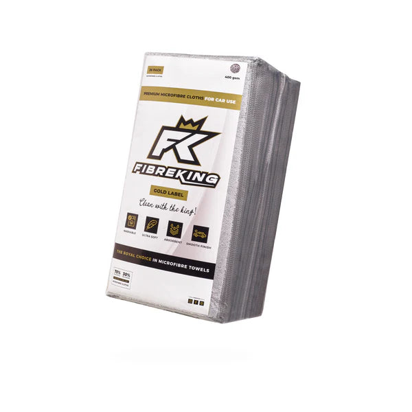 FibreKing GOLD LABEL 400GSM Microfibre Cloths - Grey 36pk