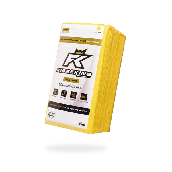 FibreKing GOLD LABEL 400GSM Microfibre Cloths - Yellow 36pk