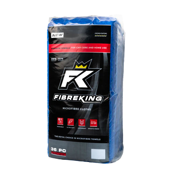 FibreKing Premium Microfibre Cloths - Blue 36pk