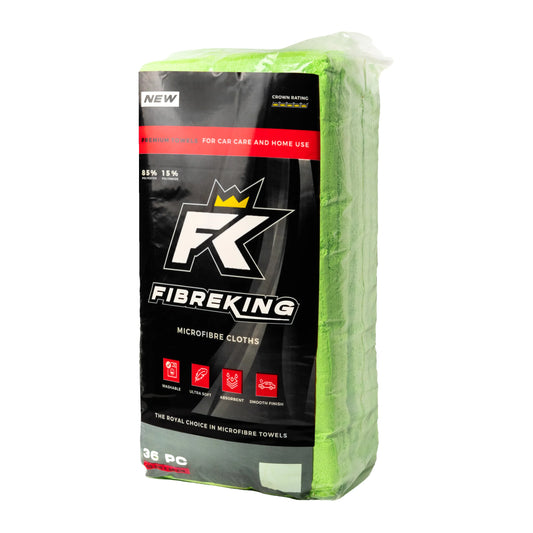 FibreKing Premium Microfibre Cloths - Green 36pk