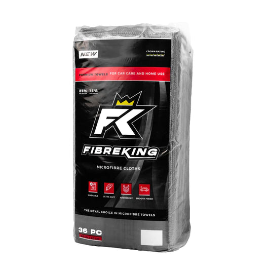 FibreKing Premium Microfibre Cloths - Grey 36pk