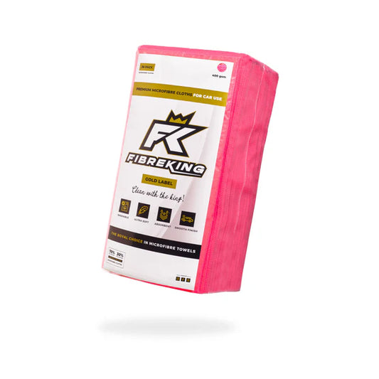FibreKing GOLD LABEL 400GSM Microfibre Cloths - Pink 36pk