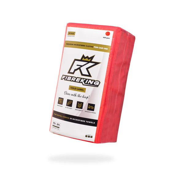 FibreKing GOLD LABEL 400GSM Microfibre Cloths - Red 36pk