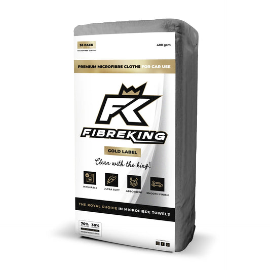 FibreKing GOLD LABEL 400GSM Microfibre Cloths - Grey 36pk