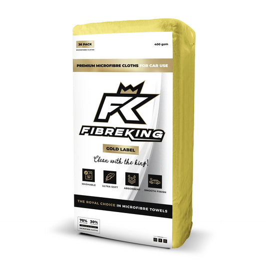 FibreKing GOLD LABEL 400GSM Microfibre Cloths - Yellow 36pk